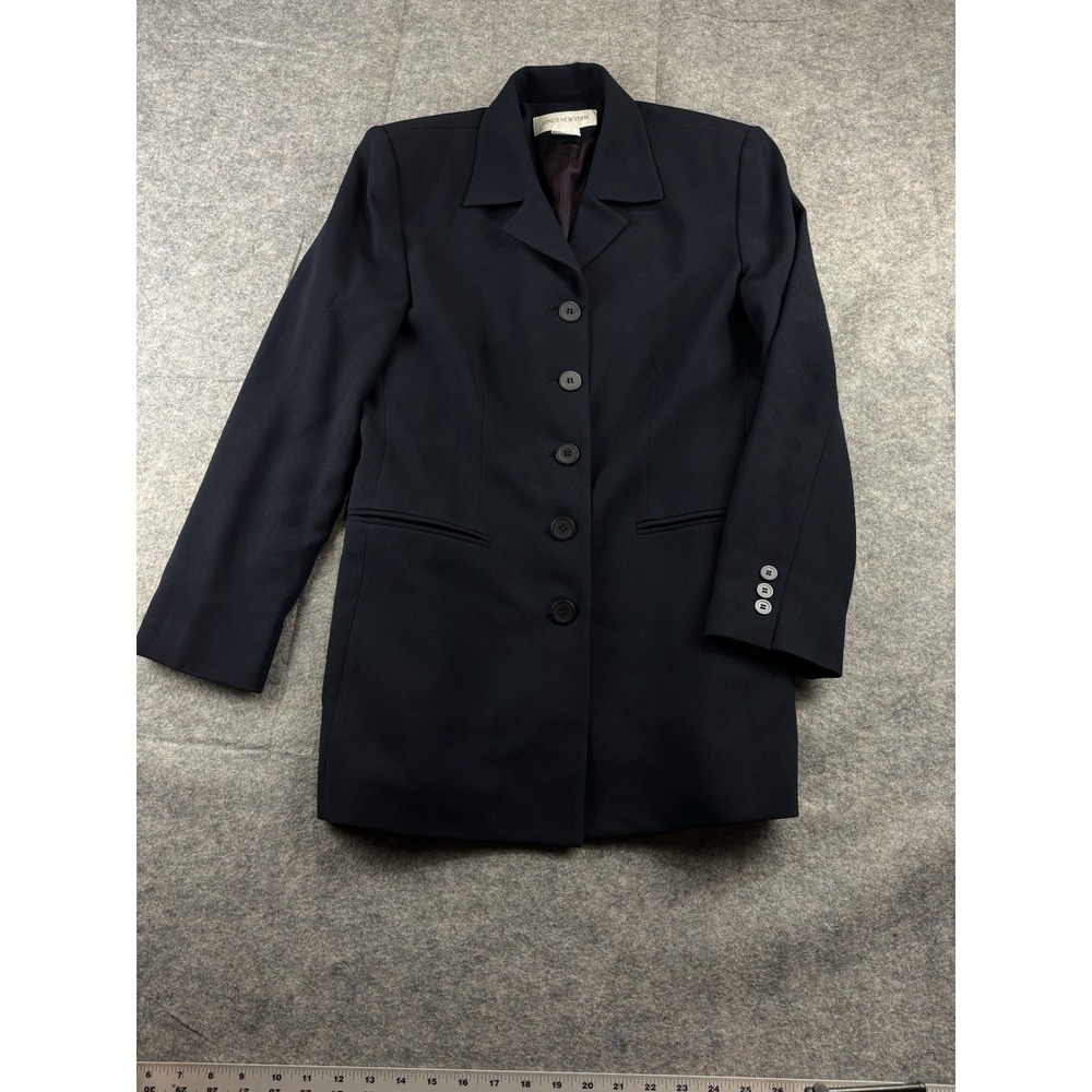 Vintage Jones New York Women's 8 Navy Long Suit Blazer Jacket Old Money Career